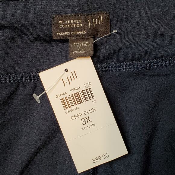 J. Jill Womens Size 3X NWT Wearever Pleated Cropped Wide Leg Pant Pull On Blue - Picture 7 of 8